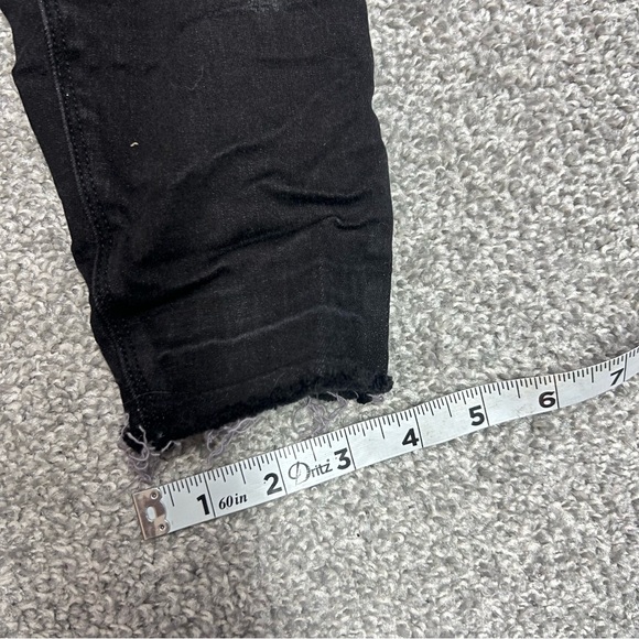 Spanx Jeans Womens Small Black Ankle Skinny High Rise Raw Hem Distressed Pull On - Picture 3 of 9